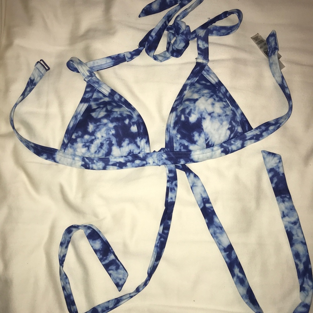 Blue Tie Dye Bikini top